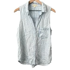 Cloth & Stone Chambray Denim Button Down Sleeveless Large